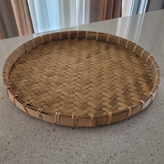 Bandeja Bamboo redonda 38cm Natural borde bajo - comprar online