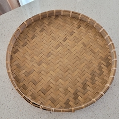 Imagen de Bandeja Bamboo redonda 38cm Natural borde bajo