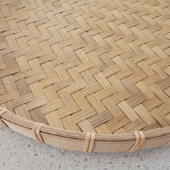 Bandeja Bamboo redonda 38cm Natural borde bajo - tienda online