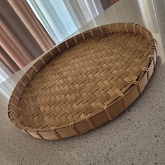 Bandeja Bamboo redonda 38cm Natural borde bajo en internet