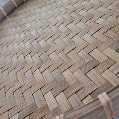 Bandeja Bamboo redonda 38cm Natural borde bajo