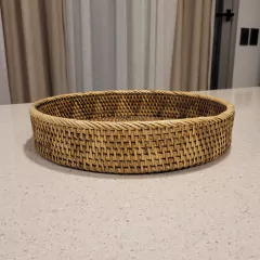 Bandeja Flor marrón redonda estrella con borde cosido 40cm en internet
