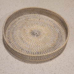 Bandeja Rattan redonda blanca baja 35cm en internet