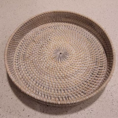 Bandeja Rattan redonda blanca baja 25cm en internet