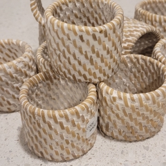 Servilletero Anillo Rattan blanco 5cm - tienda online