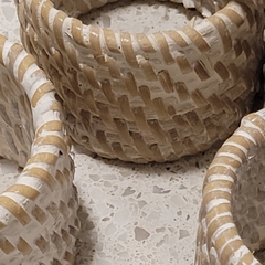 Servilletero Anillo Rattan blanco 5cm - comprar online