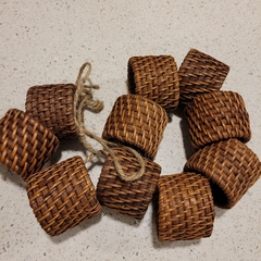 Imagen de Servilletero Anillo Rattan tostado