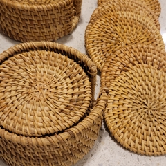 Imagen de Posa Vasos Rattan set x6 con Estuche