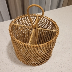 Cubiertero rattan palitos cruzados porta cubiertos - comprar online