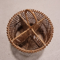 Cubiertero rattan palitos cruzados porta cubiertos