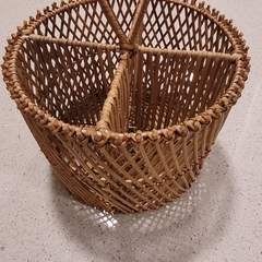 Cubiertero rattan palitos cruzados porta cubiertos - tienda online