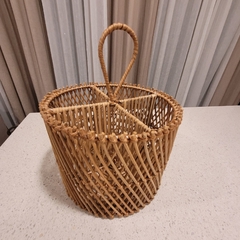Cubiertero rattan palitos cruzados porta cubiertos - tienda online