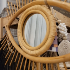 Espejo de rattan diseño de ojo 54cm - comprar online
