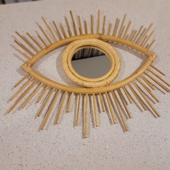 Espejo de rattan diseño de ojo 54cm - tienda online