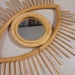 Espejo de rattan diseño de ojo 54cm - tienda online