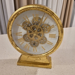 Reloj mesa dorado mecanismo movil 29cm - tienda online