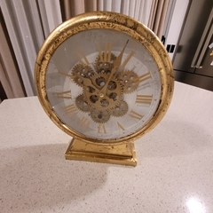 Reloj mesa dorado mecanismo movil 29cm - kazaru