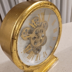 Reloj mesa dorado mecanismo movil 29cm en internet