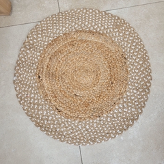 Alfombra de yute natural con Borde Trenzado de Algodón 60cm - comprar online
