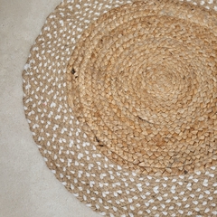 Alfombra de yute natural con Borde Trenzado de Algodón 60cm en internet