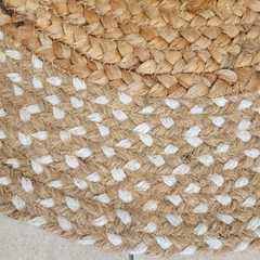 Alfombra de yute natural con Borde Trenzado de Algodón 60cm - comprar online
