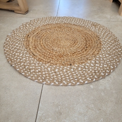 Alfombra de yute natural con Borde Trenzado de Algodón 60cm - tienda online