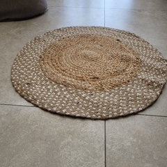 Alfombra de yute natural con Borde Trenzado de Algodón 60cm - tienda online