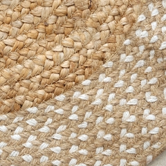 Imagen de Alfombra de yute natural con Borde Trenzado de Algodón 60cm