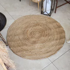 Alfombra de yute trenzado natural redonda 90cm en internet