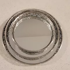 Galata Set x3 Bandejas espejadas redondas 27cm 23cm 18cm en internet