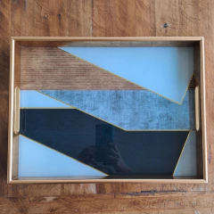 BANDEJA RECTANGULAR GEOMETRICA chica - kazaru