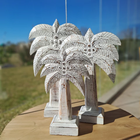 Set x3 PALMERAS MADERA 28 35 40CM - comprar online