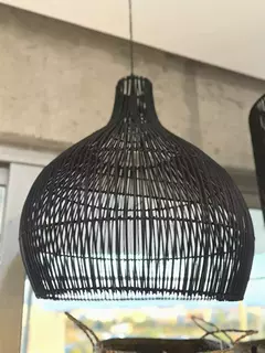 PANTALLA DE RATTAN NEGRA 120492 - comprar online
