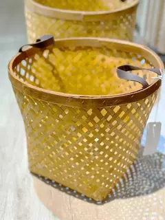 CANASTO ENTRAMADO RIGIDO DE BAMBOO COD 190259 L - comprar online