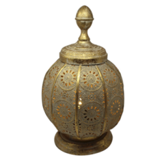 Lampara de mesa esfera marruecos dorada cerrada 50cm - comprar online