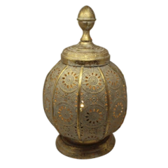 Lampara de mesa esfera marruecos dorada cerrada 50cm - comprar online