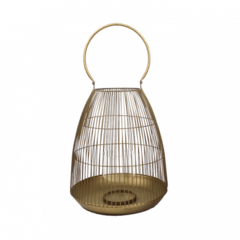 Portavela fanal alambre bronce 30cm mas manija