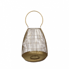 Portavela fanal alambre bronce 35cm mas manija