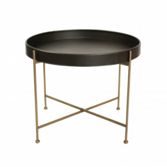 Mesa metalica bandeja negra patas hierro 58x46cm
