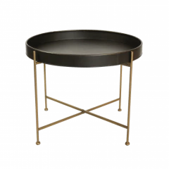 Mesa metalica bandeja negra patas hierro 58x46cm