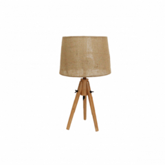 Lampara Mesa Tripode Natural Con Pantalla Arpillera Natural
