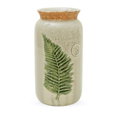 Florero botanico cuello bajo ceramica 26cm