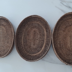 Bandeja de Rattan Oval Mediana