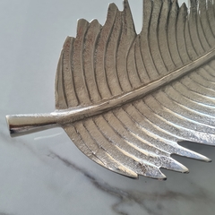 Centro de Mesa Hoja zigzag aluminio 53x18cm - comprar online