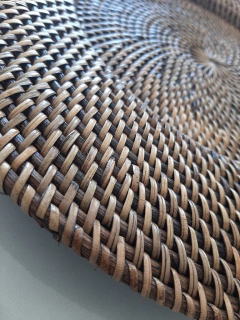 Plato de Sitio Rattan marrón bandeja redondo 40cm en internet