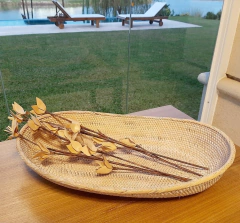 Bandeja Rattan Oval 60x35cm - kazaru