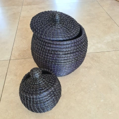 Juego Anfora negra con tapa - kazaru