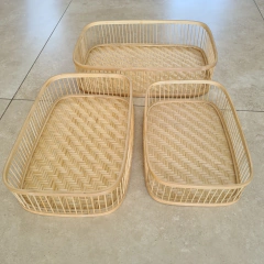 Bandeja Natural, Bambú + Rattan grande