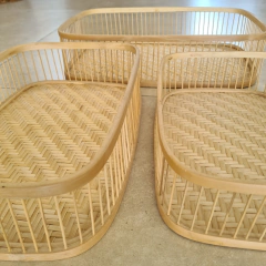 Bandeja Natural, Bambú + Rattan grande - comprar online