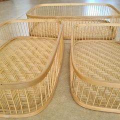 Bandeja palito Bambú Rattan mediana - comprar online